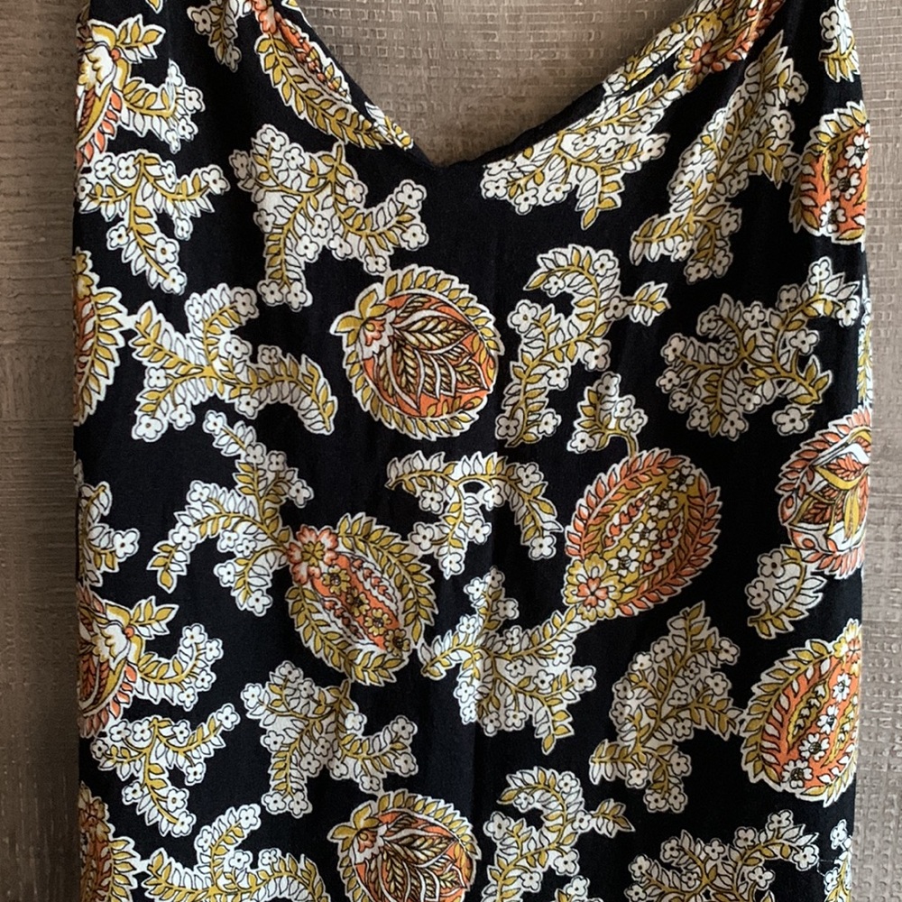 REFORMATION SLIP DRESS BLACK BEIGE FLOWERS SIZE 8